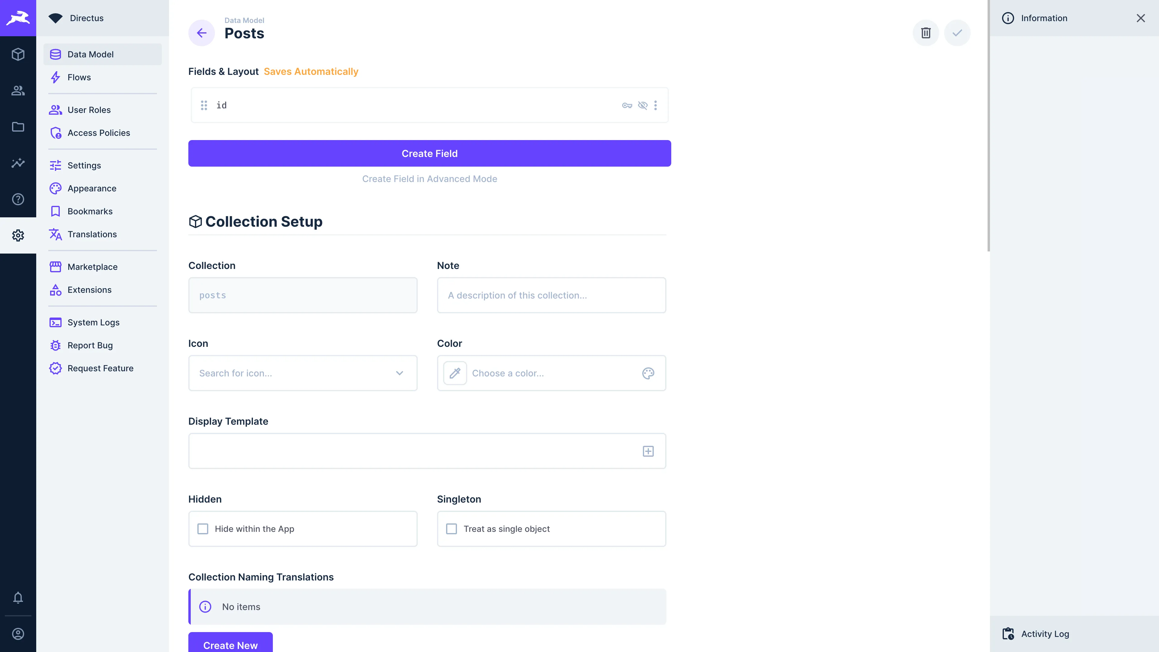 Directus Data Modeling